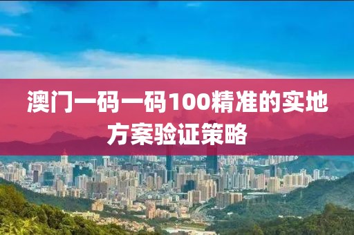 澳門一碼一碼100精準的實地方案驗證策略