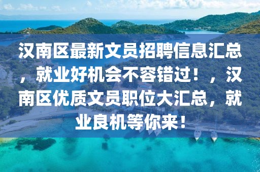 漢南區(qū)最新文員招聘信息匯總，就業(yè)好機(jī)會(huì)不容錯(cuò)過(guò)！，漢南區(qū)優(yōu)質(zhì)文員職位大匯總，就業(yè)良機(jī)等你來(lái)！