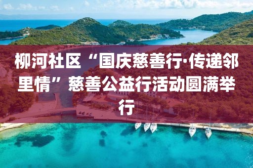 柳河社區(qū)“國慶慈善行·傳遞鄰里情”慈善公益行活動圓滿舉行