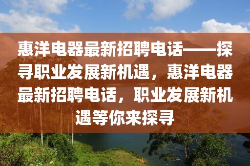 惠洋電器最新招聘電話——探尋職業發展新機遇，惠洋電器最新招聘電話，職業發展新機遇等你來探尋