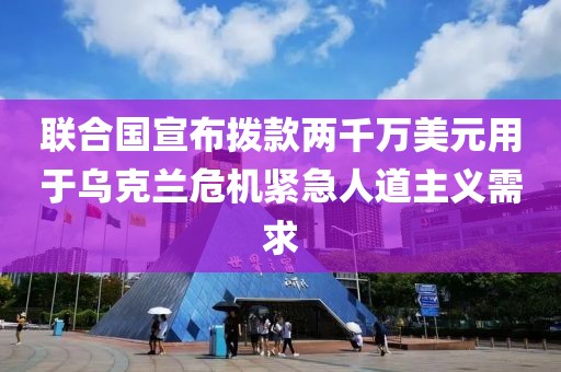 聯合國宣布撥款兩千萬美元用于烏克蘭危機緊急人道主義需求