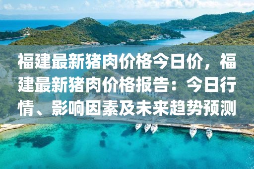 福建最新豬肉價格今日價，福建最新豬肉價格報告：今日行情、影響因素及未來趨勢預測