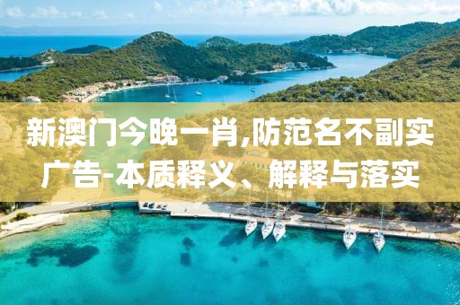 新澳門今晚一肖,防范名不副實廣告-本質釋義、解釋與落實
