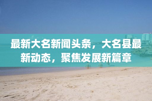 最新大名新聞頭條，大名縣最新動態，聚焦發展新篇章