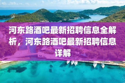 河東路酒吧最新招聘信息全解析，河東路酒吧最新招聘信息詳解
