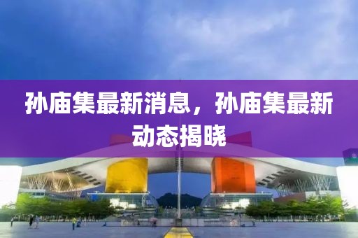 孫廟集最新消息，孫廟集最新動態(tài)揭曉