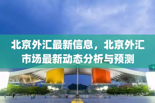 北京外匯最新信息，北京外匯市場最新動態分析與預測