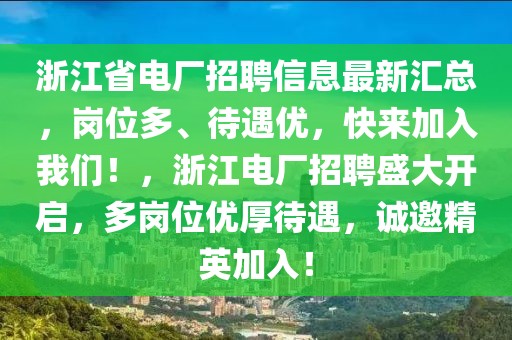 浙江省電廠(chǎng)招聘信息最新匯總，崗位多、待遇優(yōu)，快來(lái)加入我們！，浙江電廠(chǎng)招聘盛大開(kāi)啟，多崗位優(yōu)厚待遇，誠(chéng)邀精英加入！