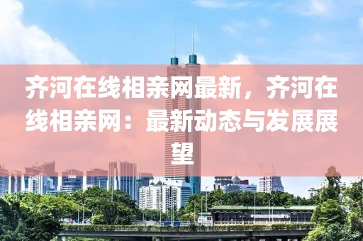 齊河在線相親網最新，齊河在線相親網：最新動態與發展展望