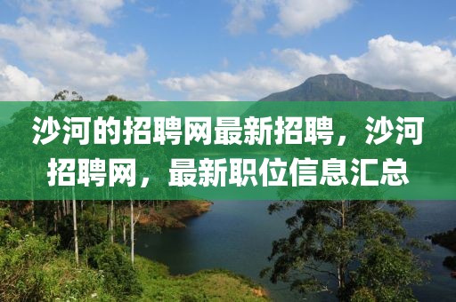 沙河的招聘網(wǎng)最新招聘，沙河招聘網(wǎng)，最新職位信息匯總