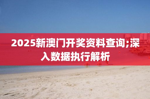 2025新澳門開獎資料查詢;深入數據執行解析