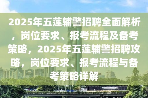 2025年五蓮輔警招聘全面解析，崗位要求、報考流程及備考策略，2025年五蓮輔警招聘攻略，崗位要求、報考流程與備考策略詳解