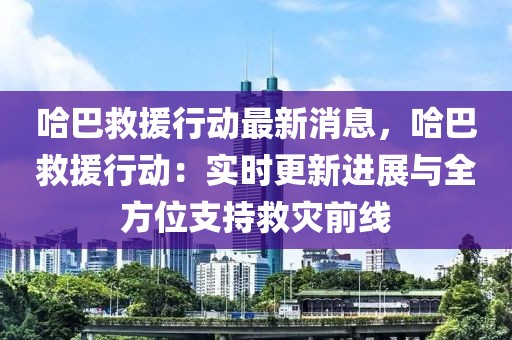 哈巴救援行動最新消息，哈巴救援行動：實時更新進展與全方位支持救災前線