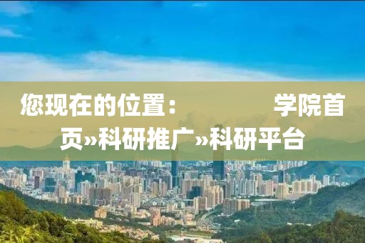 您現(xiàn)在的位置：             學(xué)院首頁?科研推廣?科研平臺(tái)