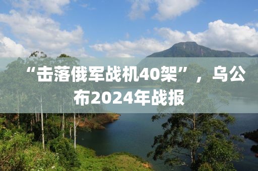 “擊落俄軍戰機40架”，烏公布2024年戰報