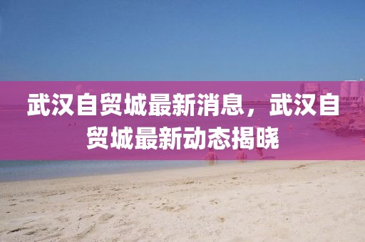 武漢自貿(mào)城最新消息，武漢自貿(mào)城最新動態(tài)揭曉
