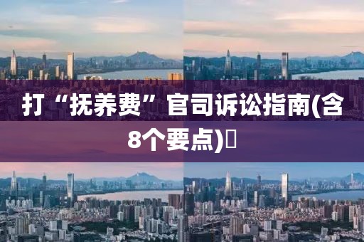 打“撫養費”官司訴訟指南(含8個要點)?