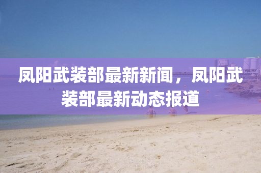 鳳陽武裝部最新新聞，鳳陽武裝部最新動態報道