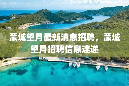 蒙城望月最新消息招聘，蒙城望月招聘信息速遞