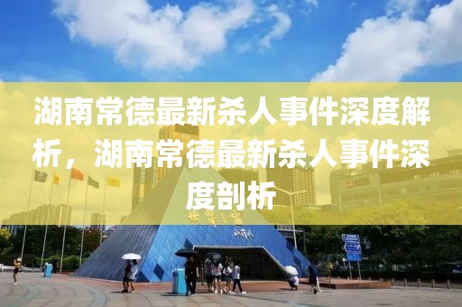 湖南常德最新殺人事件深度解析，湖南常德最新殺人事件深度剖析