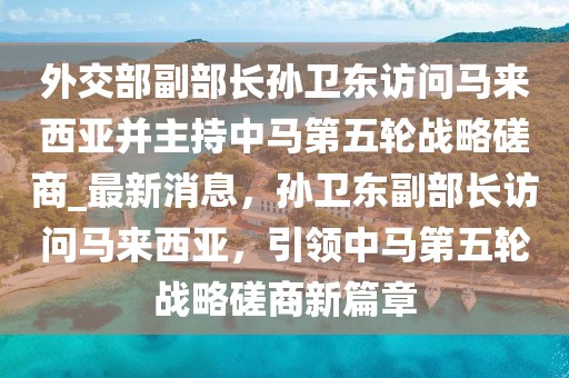 外交部副部長孫衛東訪問馬來西亞并主持中馬第五輪戰略磋商_最新消息，孫衛東副部長訪問馬來西亞，引領中馬第五輪戰略磋商新篇章