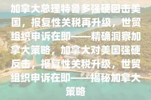 加拿大總理特魯多強硬回擊美國，報復性關稅再升級，世貿組織申訴在即——精確洞察加拿大策略，加拿大對美國強硬反擊，報復性關稅升級，世貿組織申訴在即——揭秘加拿大策略