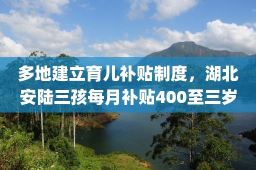多地建立育兒補貼制度，湖北安陸三孩每月補貼400至三歲
