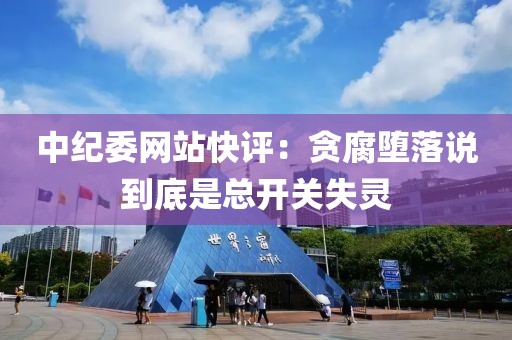 中紀委網站快評：貪腐墮落說到底是總開關失靈