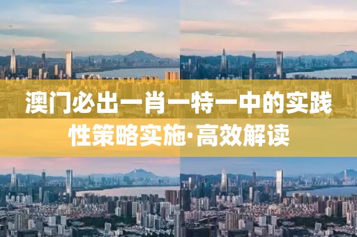 澳門必出一肖一特一中的實(shí)踐性策略實(shí)施·高效解讀