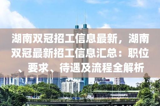 湖南雙冠招工信息最新，湖南雙冠最新招工信息匯總：職位、要求、待遇及流程全解析
