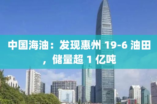 中國海油：發(fā)現(xiàn)惠州 19-6 油田，儲(chǔ)量超 1 億噸