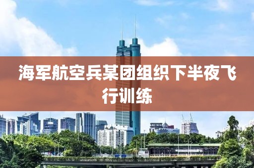 海軍航空兵某團組織下半夜飛行訓練