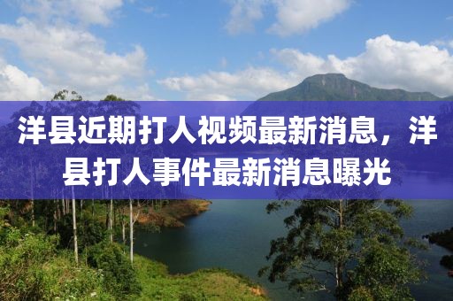 洋縣近期打人視頻最新消息，洋縣打人事件最新消息曝光
