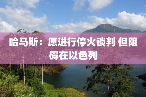哈馬斯：愿進行停火談判 但阻礙在以色列