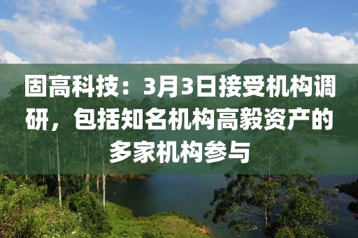 固高科技：3月3日接受機構調研，包括知名機構高毅資產的多家機構參與