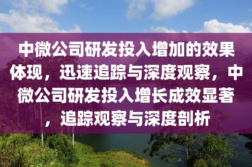中微公司研發投入增加的效果體現，迅速追蹤與深度觀察，中微公司研發投入增長成效顯著，追蹤觀察與深度剖析