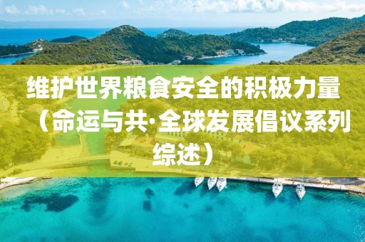 維護世界糧食安全的積極力量（命運與共·全球發展倡議系列綜述）