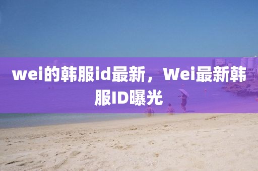 wei的韓服id最新，Wei最新韓服ID曝光