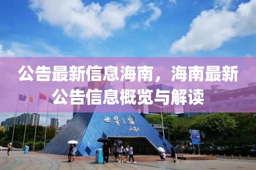 公告最新信息海南，海南最新公告信息概覽與解讀