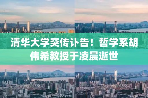 清華大學突傳訃告！哲學系胡偉希教授于凌晨逝世