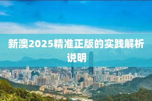 新澳2025精準正版的實踐解析說明