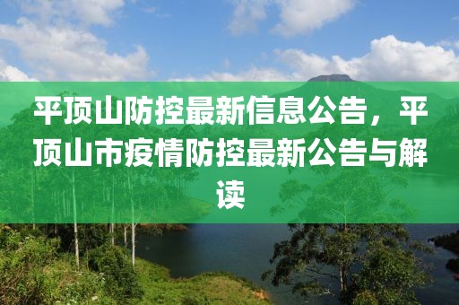 平頂山防控最新信息公告，平頂山市疫情防控最新公告與解讀