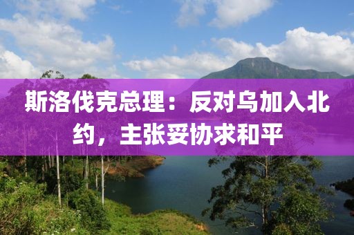 斯洛伐克總理：反對烏加入北約，主張妥協求和平