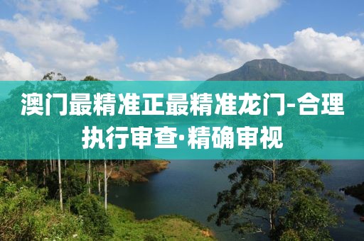 澳門最精準正最精準龍門-合理執行審查·精確審視