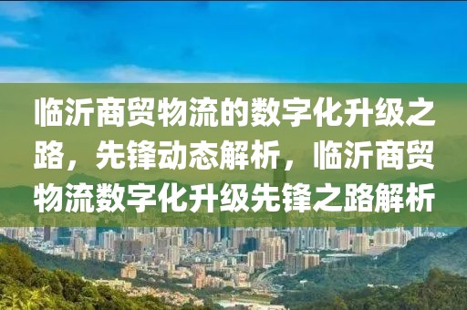 臨沂商貿物流的數字化升級之路，先鋒動態解析，臨沂商貿物流數字化升級先鋒之路解析
