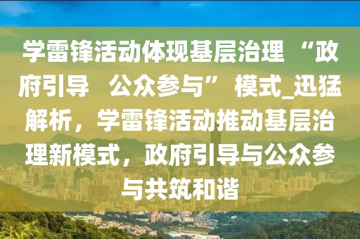 學雷鋒活動體現基層治理 “政府引導   公眾參與” 模式_迅猛解析，學雷鋒活動推動基層治理新模式，政府引導與公眾參與共筑和諧
