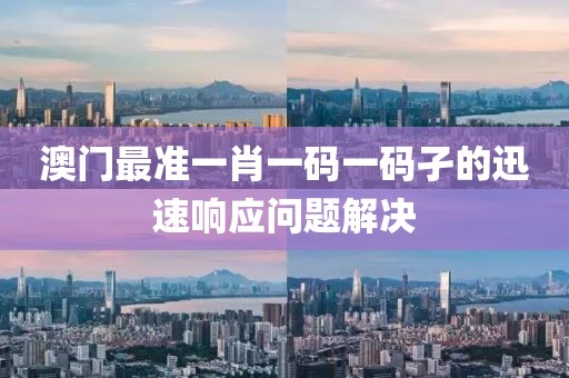 澳門最準一肖一碼一碼孑的迅速響應問題解決