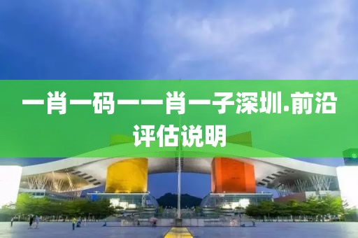 一肖一碼一一肖一子深圳.前沿評估說明