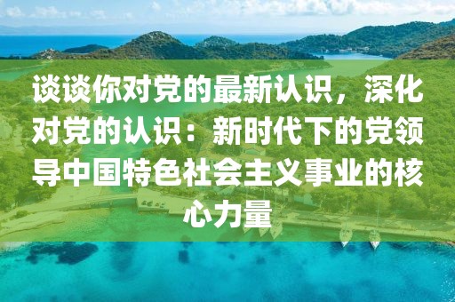 談談你對黨的最新認識，深化對黨的認識：新時代下的黨領導中國特色社會主義事業的核心力量
