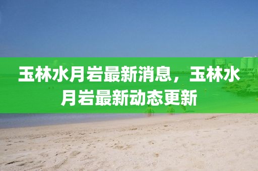玉林水月巖最新消息，玉林水月巖最新動態更新